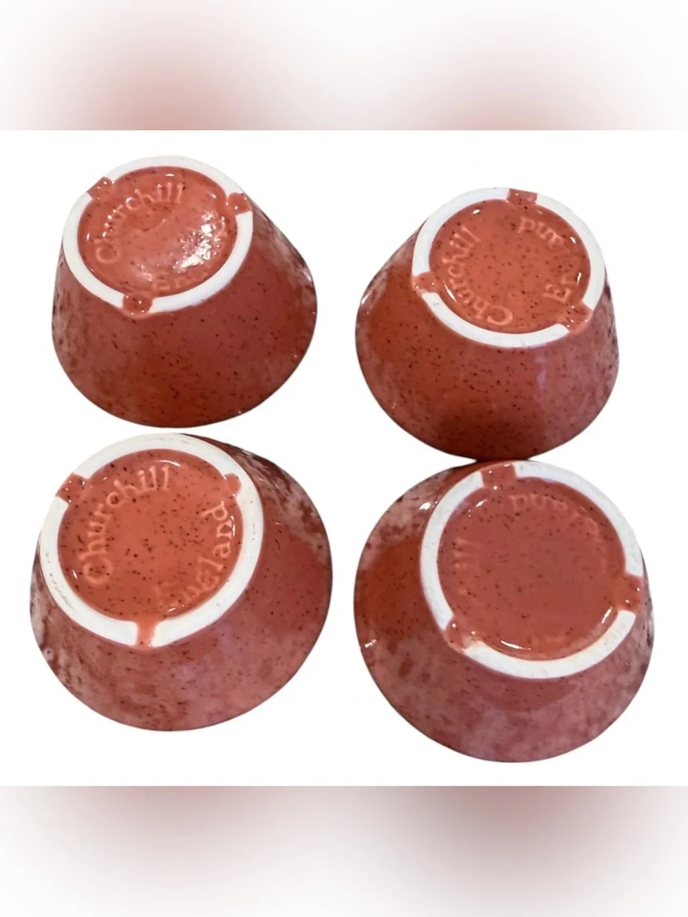 4 Churchill Stonecast rustic spiced orange hand decorated sauce dish